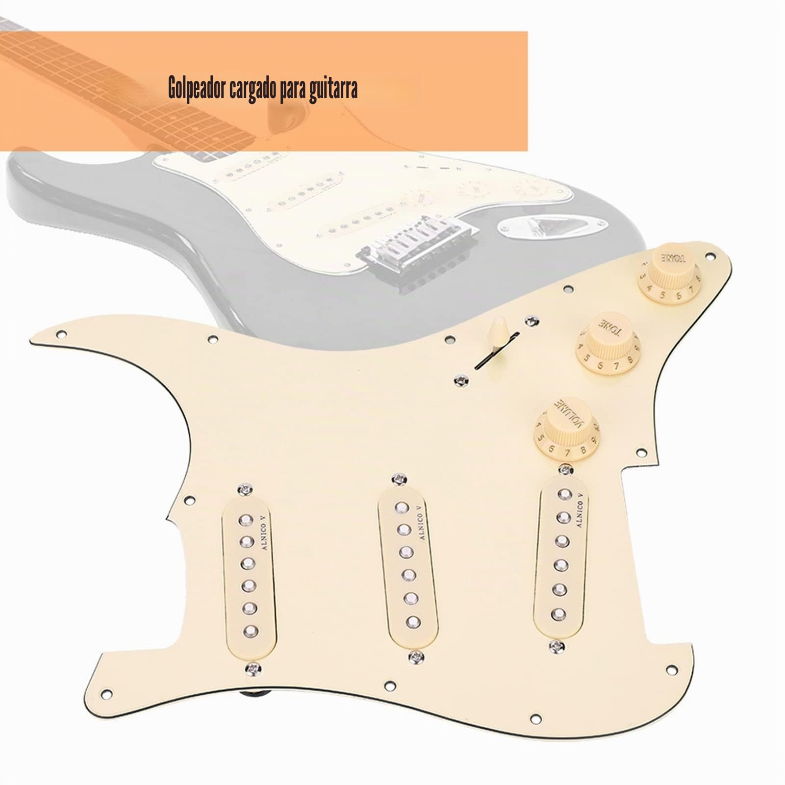 Pickguard para Guitarra Eléctrica, SSS Precableados, Alnico V Imanes, Alta Fidelidad y Durabilidad, Diseño Profesional para Guitarristas de Versátiles para Escena, Estudio y Conciertos