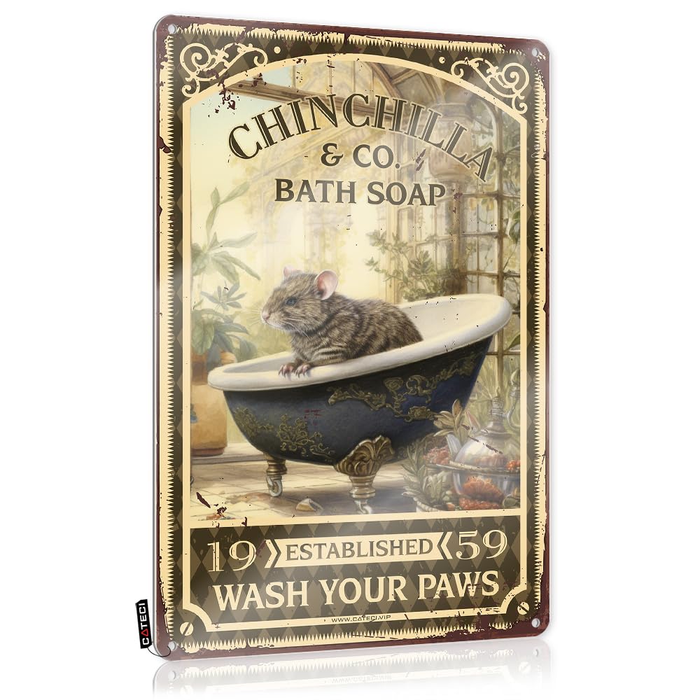 Mwfkkaddb Men's Colour Bro Cave Sign Chinchilla Bath Soap Wash Your Paws Tin Sign Wall Art Decorhippie Decor For Homehome Giftsgifts For Best Friend Cave Decor Vintage Signs Metal(20X30cm)