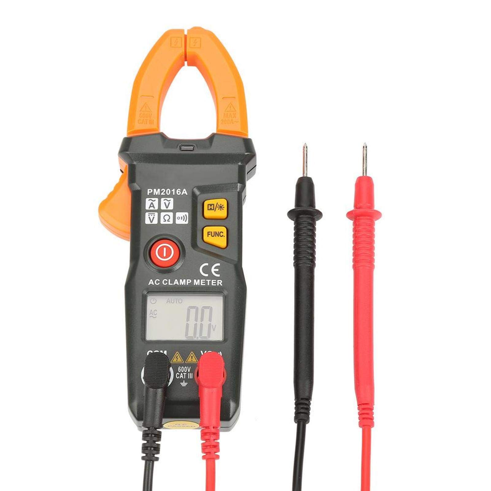 Digital Meter Multimeter, PEAKMETER PM2016A/S Digital Clamp Multimeter 6000 Counts AC Volt Amp Ohm Hz Meter(PM2016A)