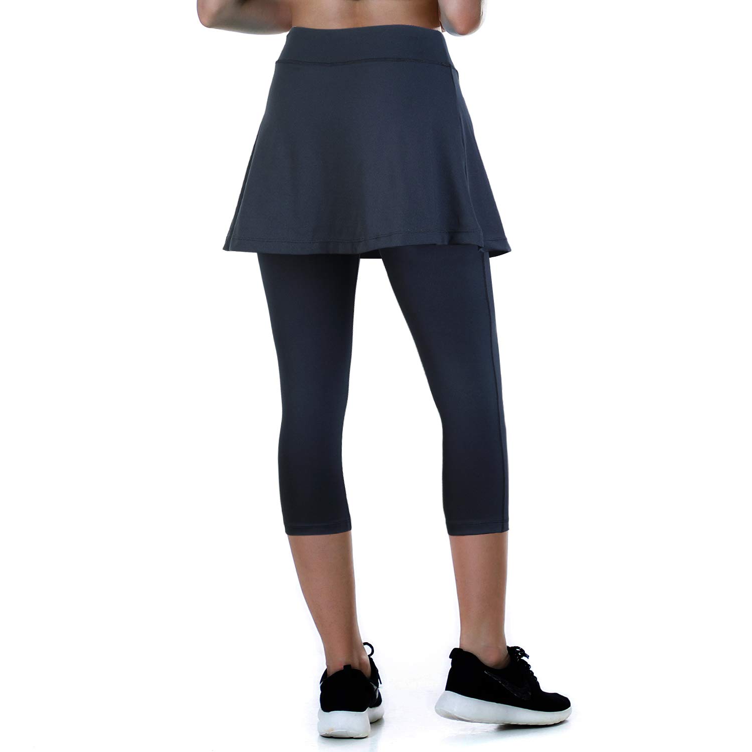 ANIVIVO Damskie legginsy tenisowe z kieszeniami, legginsy ze spódnicami do tenisa, Niebieskie spódnice z klipsem, XXL