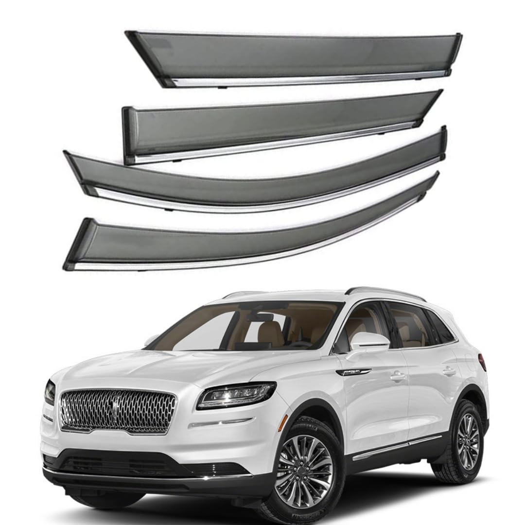 FENGJP Car Window Wind Deflectors for LINCOLN Nautilus MK1-U540 2019-2022, Window Wind Deflector Visor Rain Smoke Guards Automotive Accessories