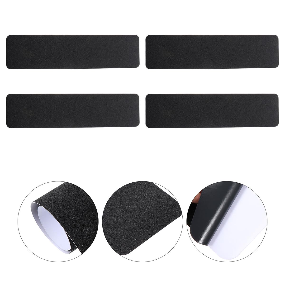 Beavorty Lot de 4 Bandes Antidérapantes en Pvc Noir pour Escaliers Intérieurs et Surfaces Décoratives, Adhésif Imperméable et Anti-âge pour Sécurité Renforcée