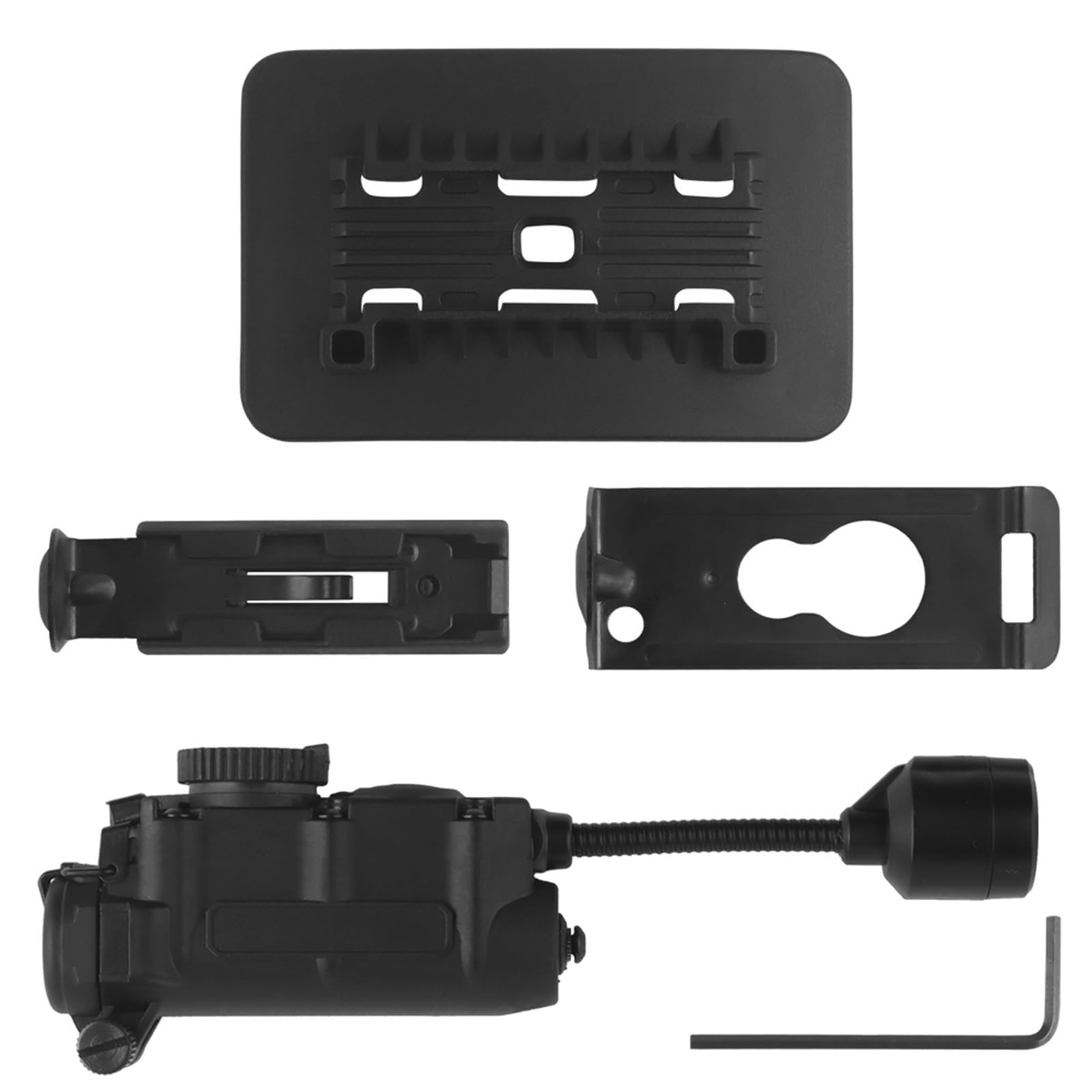 WLXW Outdoor 5-in-1-Airsoft-Helmleuchte Mit Halterung, Inklusive Taktischer ARC-Führungsschienen-Gurtbandclips, for Die Montage des MOLLE-Gurtsystems