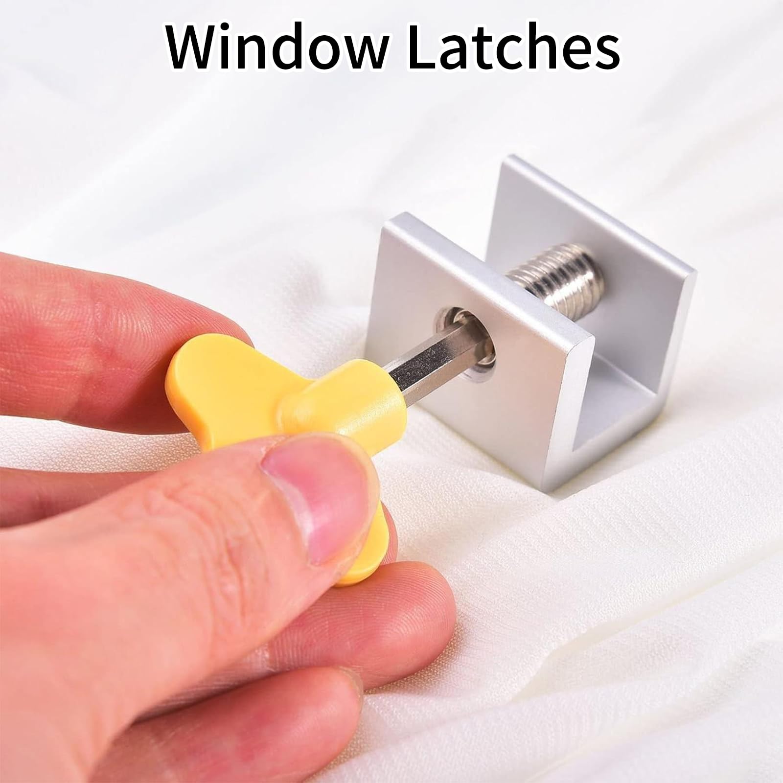 Window Locks,10 Sets Sliding Window Locks with Key,No-Drill Install, Aluminum Window Stopper Lock for Burglar Proof for Home — Amazon image 7