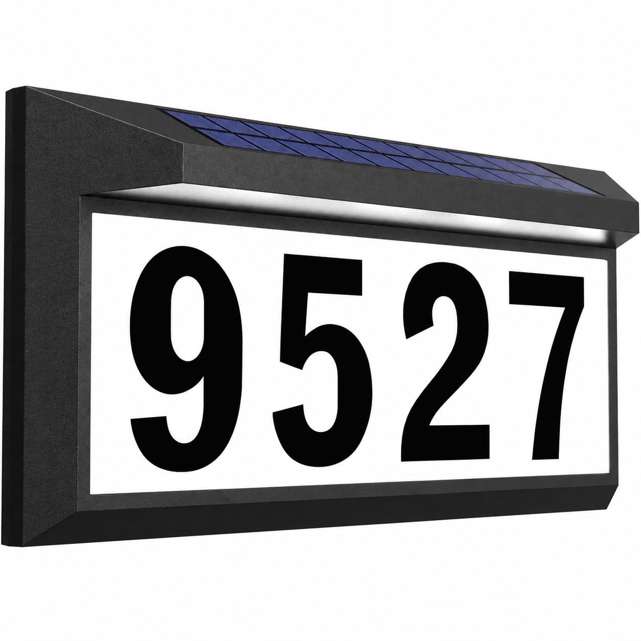 Bright Solar Address Sign with Easy-to-Read House Numbers, Auto Night Lighting & DIY Address Setup Solar Address Sign, Lighted House Numbers for Outside, Illuminated Plaque