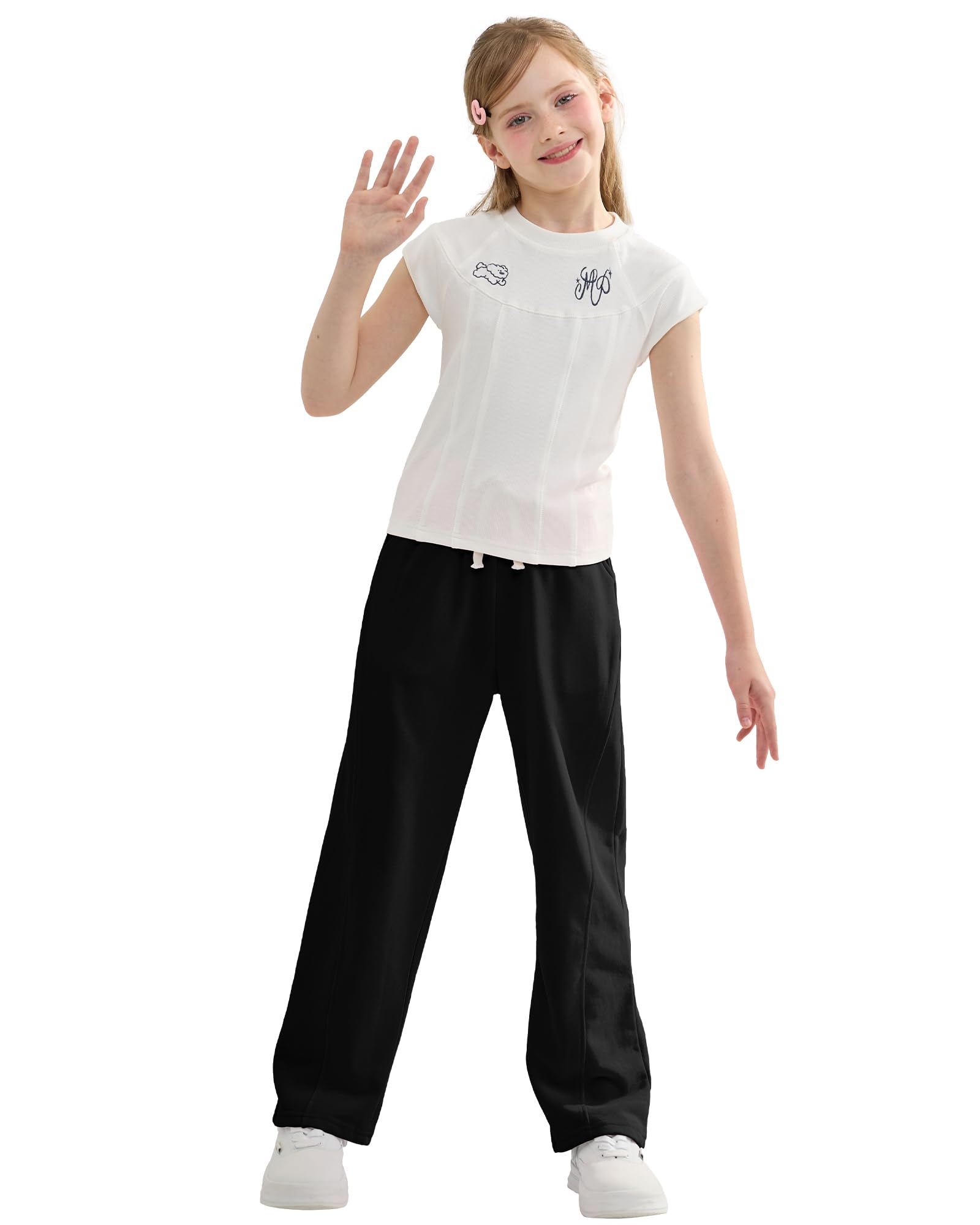 Pantalones Deportivos para Niñas con Cintura Elástica Ajuste Holgado