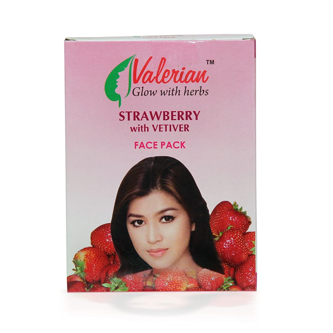 Valerian Glow with herbsStrawberry with Vetiver Face Pack (Strawberry + Rose Water) Combo Pack