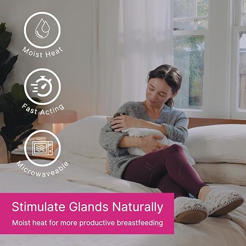 Miniatura 4 de NatraCure Almohadillas térmicas húmedas para lactancia materna fomenta la disminución, aumenta el flujo de leche, desobstruye los conductos de