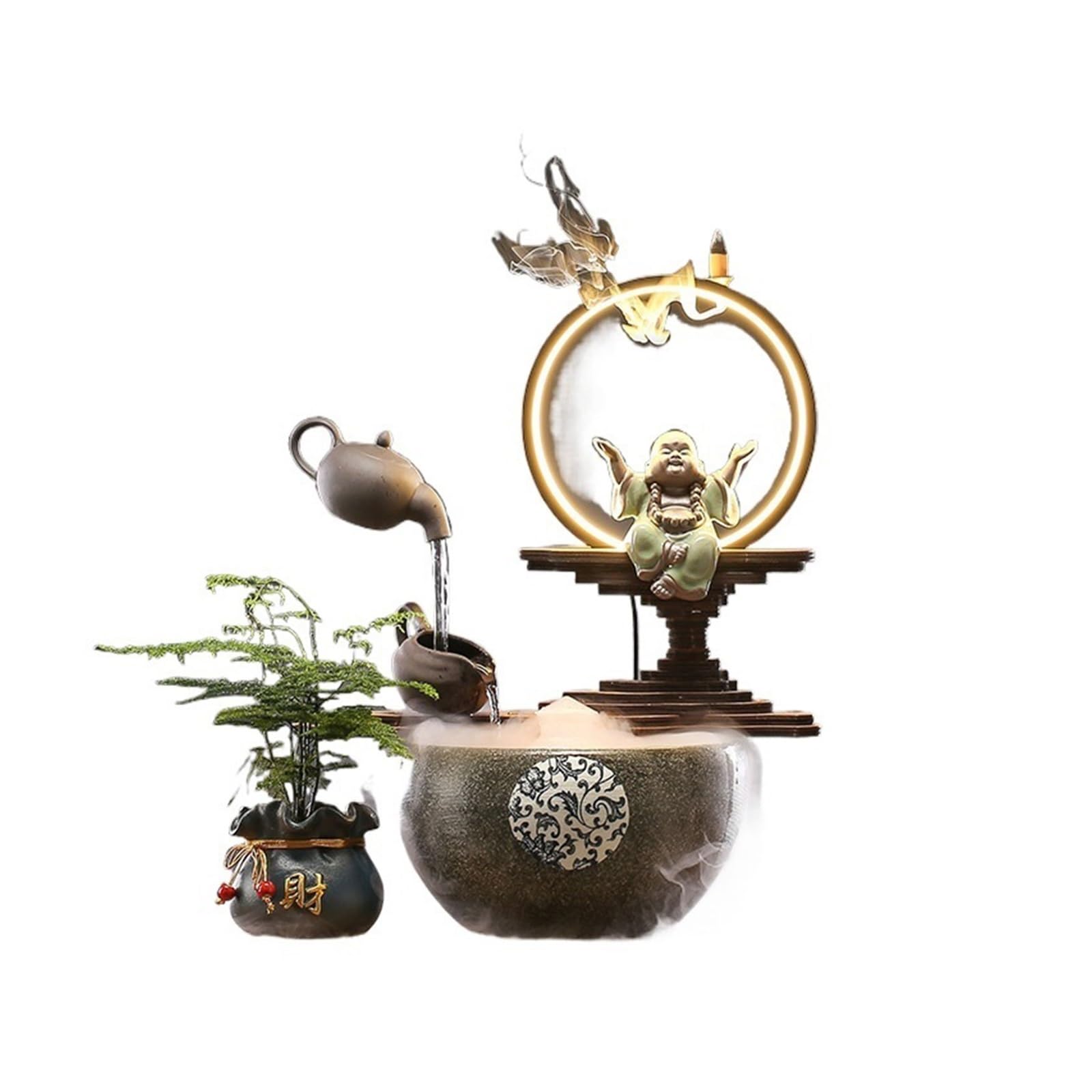 Fontaine d’Intérieur Cascade de bureau luxueuse – Décoration de bouilloire suspendue élégante, cadeaux de qualité supérieure for le bureau et la maison for une ouverture d'entreprise ou une pendaison