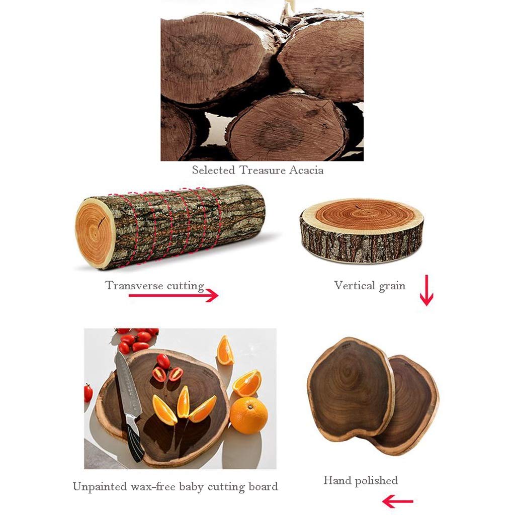 Tagliere in Legno massello per Cucina, Tagliere per Alimenti per Bambini, Tagliere Creativo per la casa, Mini Tagliere per Frutta e Vassoio da Portata in Legno di Acacia Biologico Naturale.