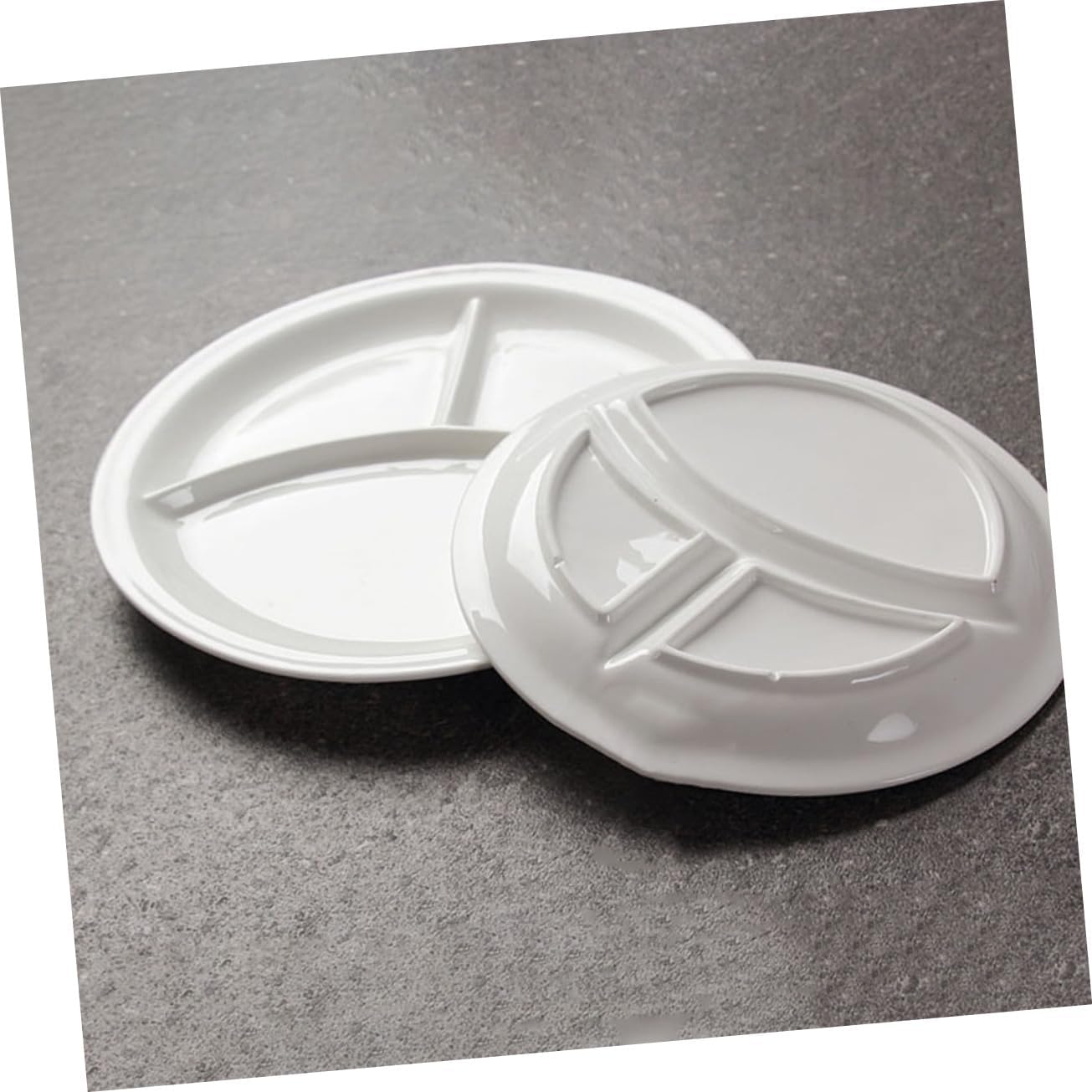 Ceramic Divided Meal Plate Food Tray for Camping and Home Use Sturdy Non Breakable Porcelain Dish with Multiple Compartments for Organized Serving