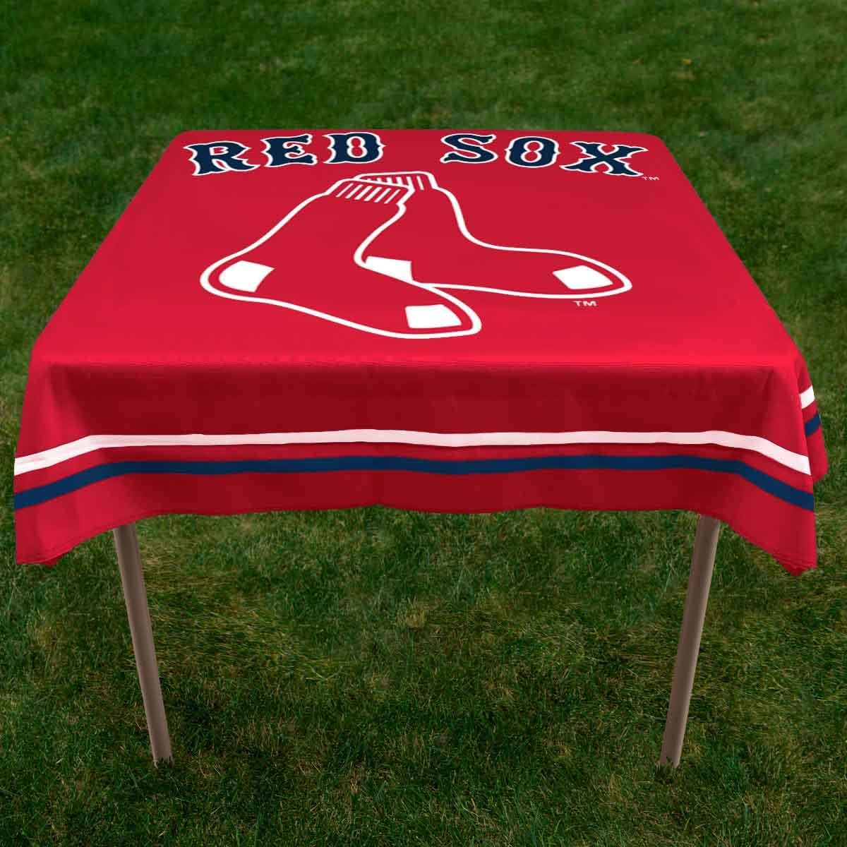 WinCraft Red Sox Logo Tablecloth and Square Table Cover Overlay