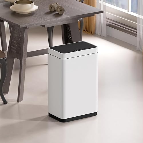 Miniatura 8 de Mbillion Bote de basura automático con sensor de movimiento de 15 galones, de acero inoxidable, con tapa, rectangular, para cocina, dormitorio,