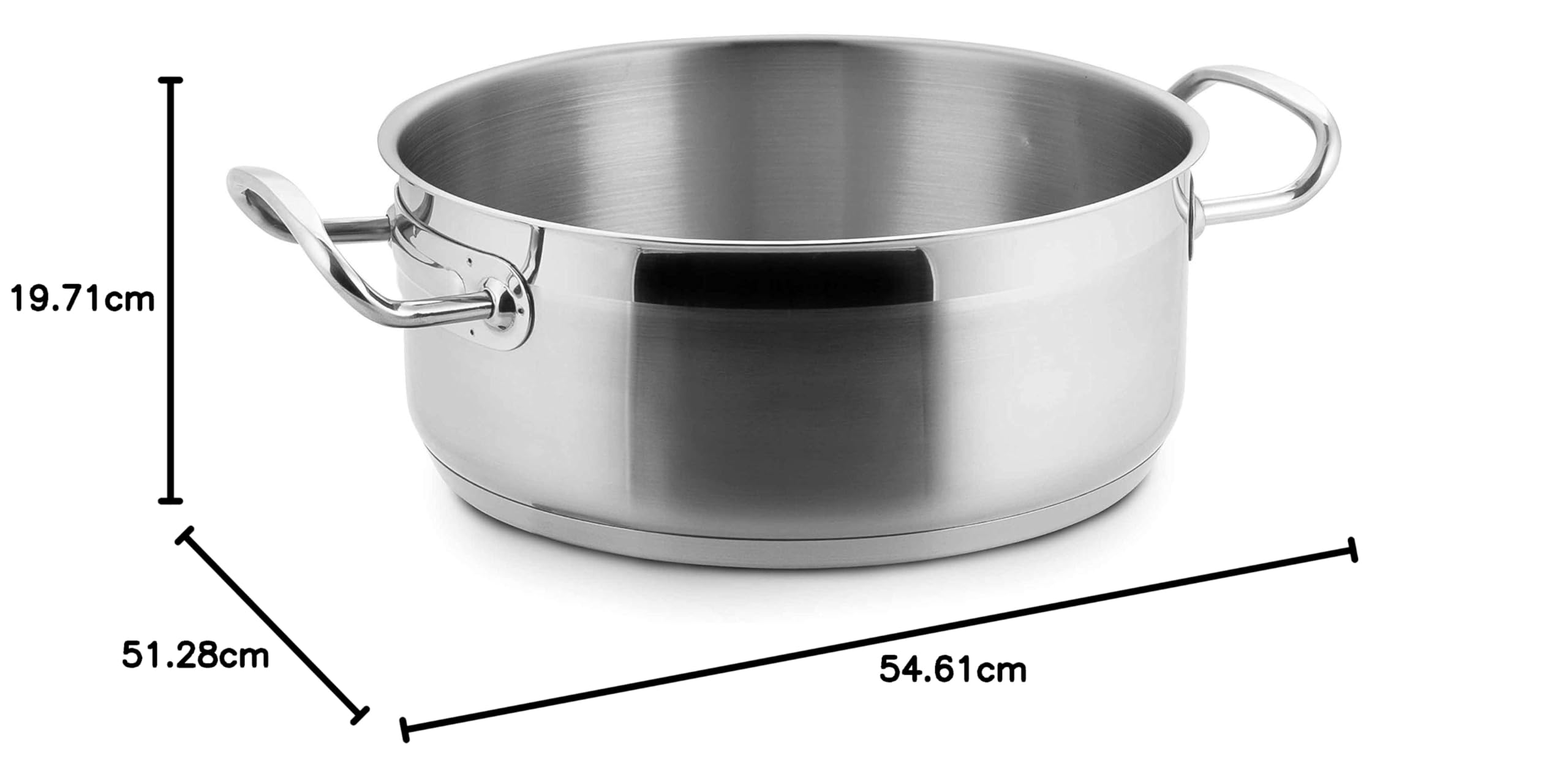 LACOR Marmite Basse - Rondeau Induction en INOX 18/10 - Ø 40 cm Eco Chef, Argent