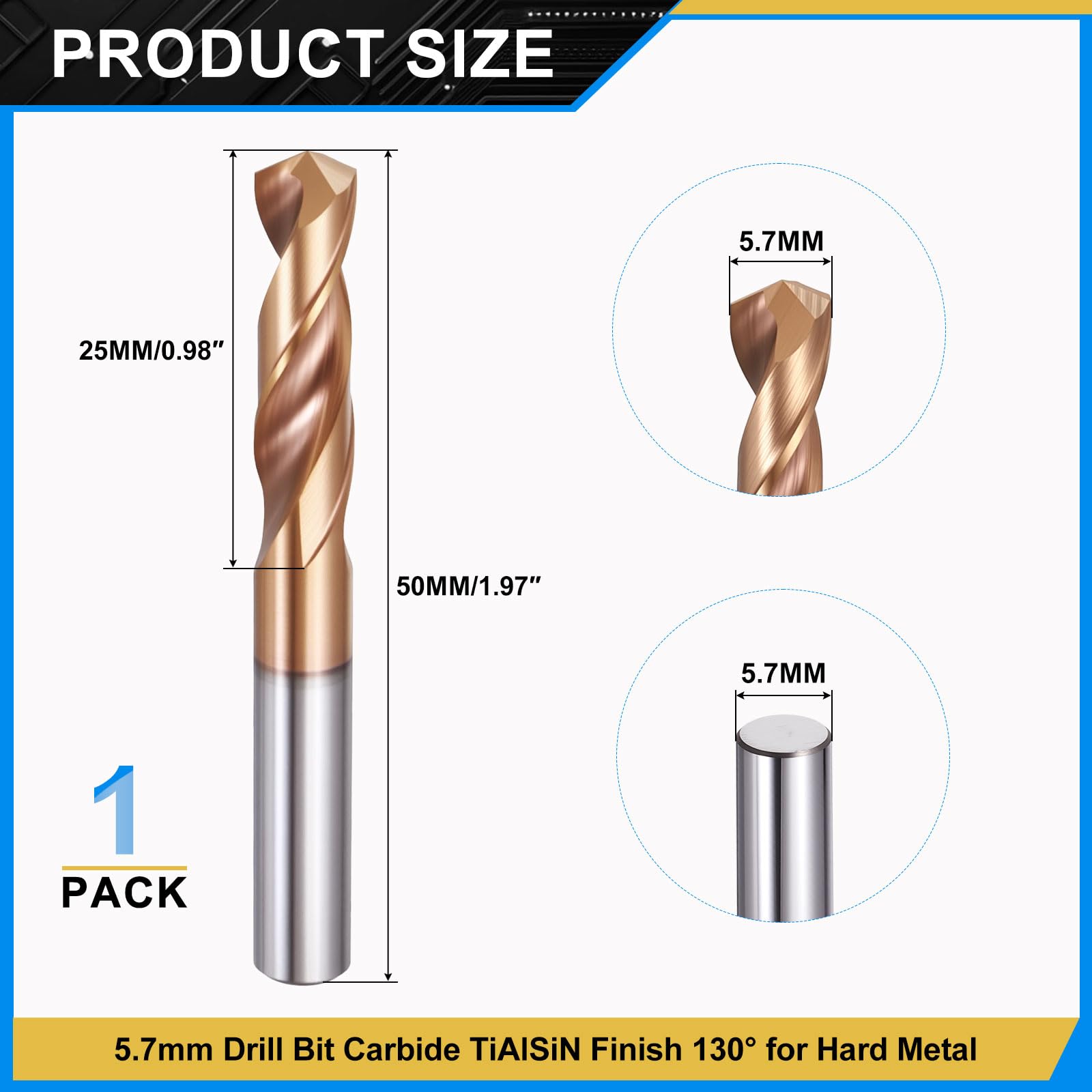 PATIKIL 5.7mm Drill Bit - Image 2