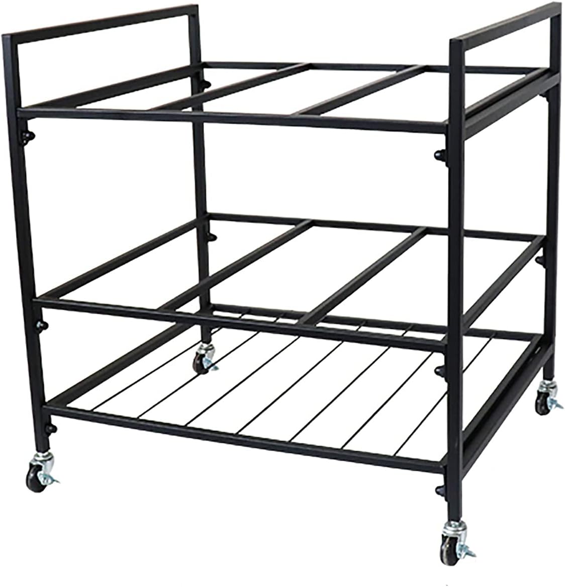 Snowboard Storage Rack，Black Metal Yoga Mat Organizer Rack with Wheels, Floor Large Capacity Yoga Mat Storage Cart for Gym