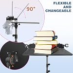 5 in 1 Dual-use Sheet Music Stand & Desktop Book Stand, Height Adjustable from 23.6-59 in, Folding Music Stand with Portable Carrying Bag, Sheet Music Folder & Rechargeable Music Stand Light