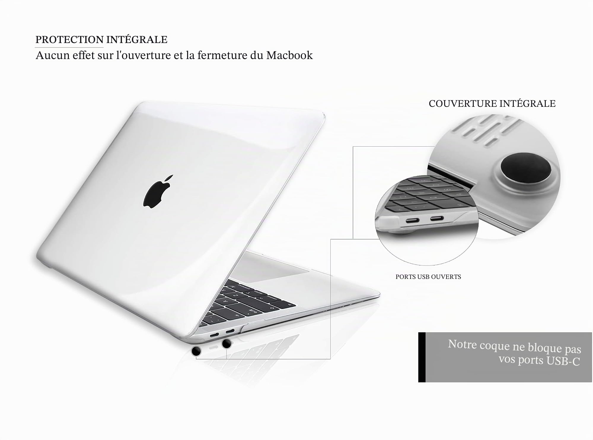 GVTECH Coque pour MacBook Air 13 Pounces 2010-2017 A1369 A1466, Étui Rigide en Plastique, Protection de Clavier, Protecteur d'écran pour MacBook Air 13", Transparent