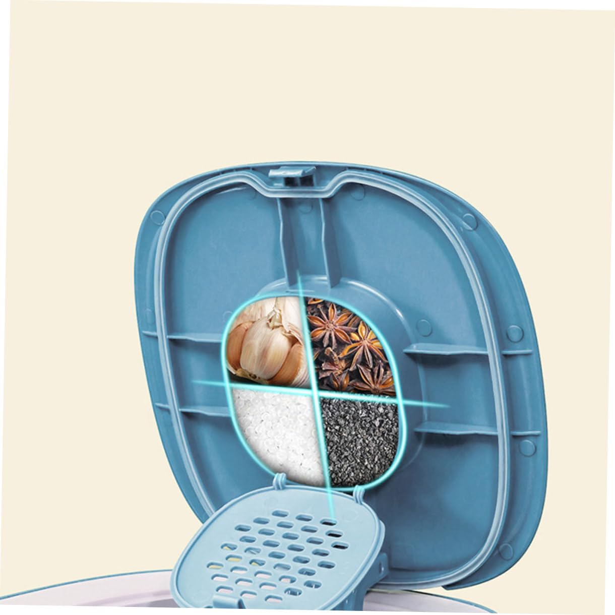 BESPORTBLE Bidone Porta Crocchette per Animali Domestici 11l in Pp Igienico Coperchio Ermetico Blu, Facile da Usare per Conservazione Alimentare Domestica