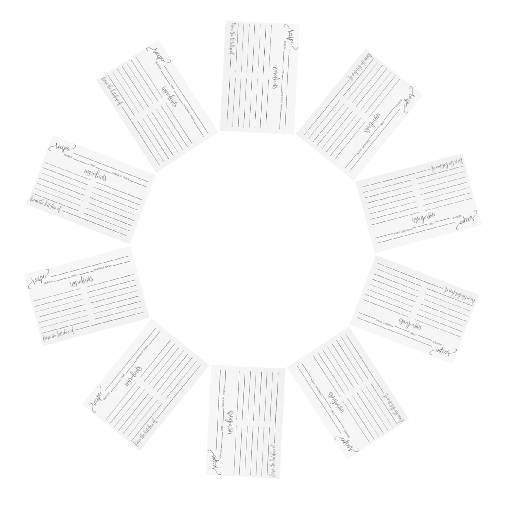 Operitacx 50pcs Writable Recipe Cards Double-sided Rustic for Kitchen Minimalist Design Sturdy Blank Cards for Bridal Showers Restaurant Recipes and Cooking Notes