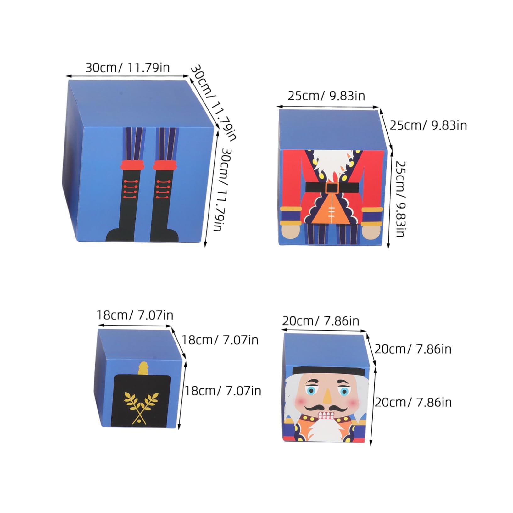 Set di Scatole Regalo Natalizie Impilabili a Tema Fiabesco Realizzate in Carta Colorata Design Raffinato, per Feste di Natale e Massimizzare lo Spazio di Conservazione