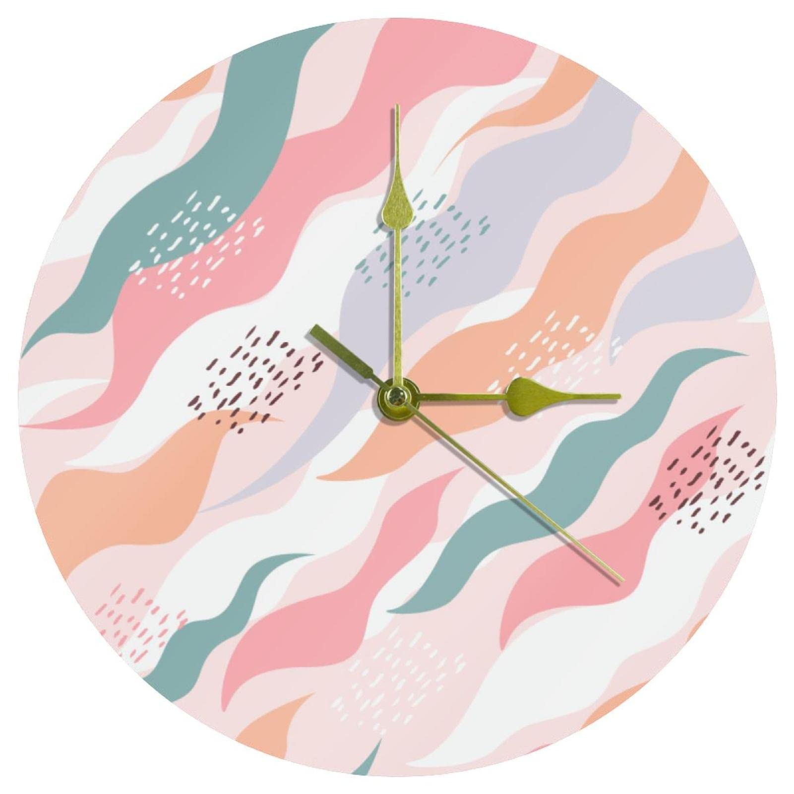 Horloge murale en acrylique 24 cm silencieuse et géométrique pour salon