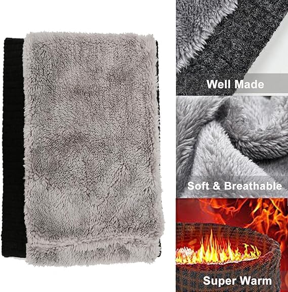 Winter Fleece Neck Warmer Mens Ski Mask Face Warmer Neck Gaiter Neck Scarf Women Thick Windproof 2 Pack2