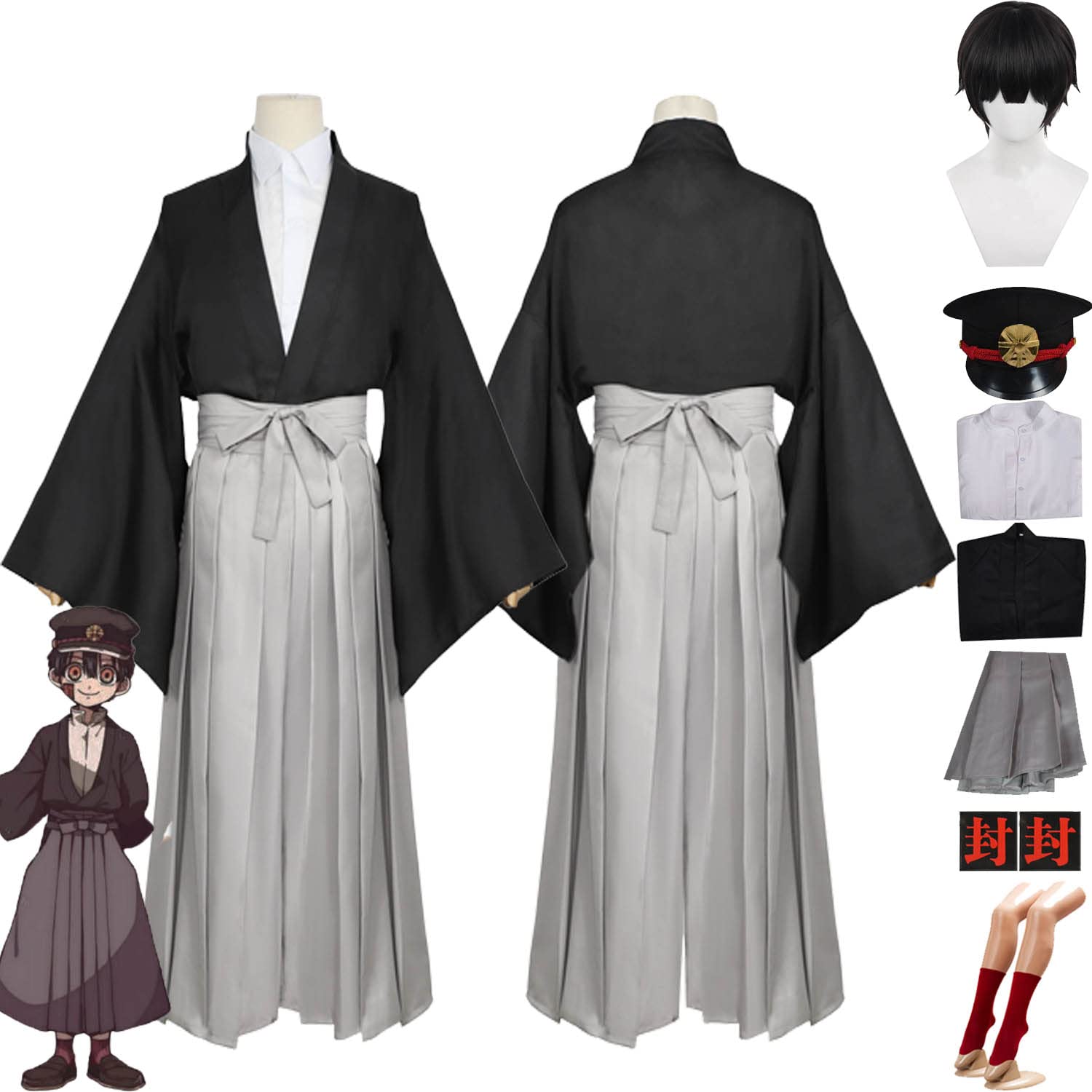 Anime Toilet Bound Hanako Kun Yugi Tsukasa Cosplay Costume Vestito Gioco di Ruolo Uniforme Set Completo Halloween Carnevale Festa Dress Up Suit con Parrucca per Uomini