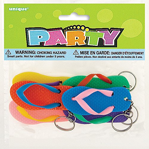 6 Portes clés tongs - Coloré - Taille Unique