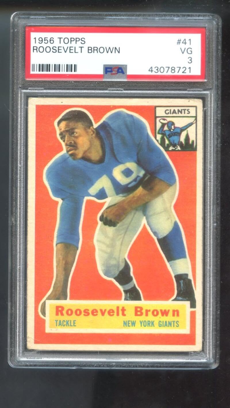 1956 Topps #41 Roosevelt Brown ROOKIE RC PSA 3 Graded Football Card Giants