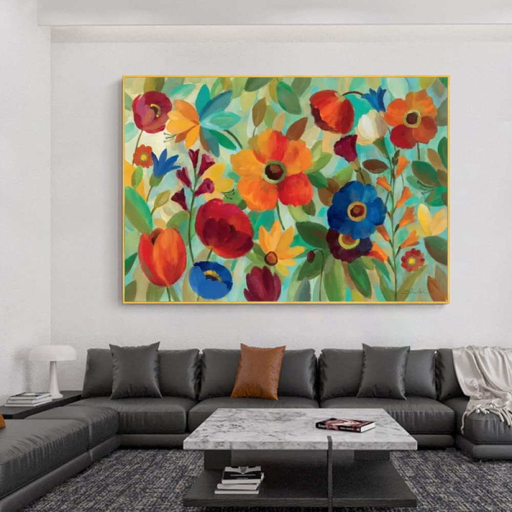 Art contemporain 3D peinture à l'huile fleurs sur toile décoration murale grand format