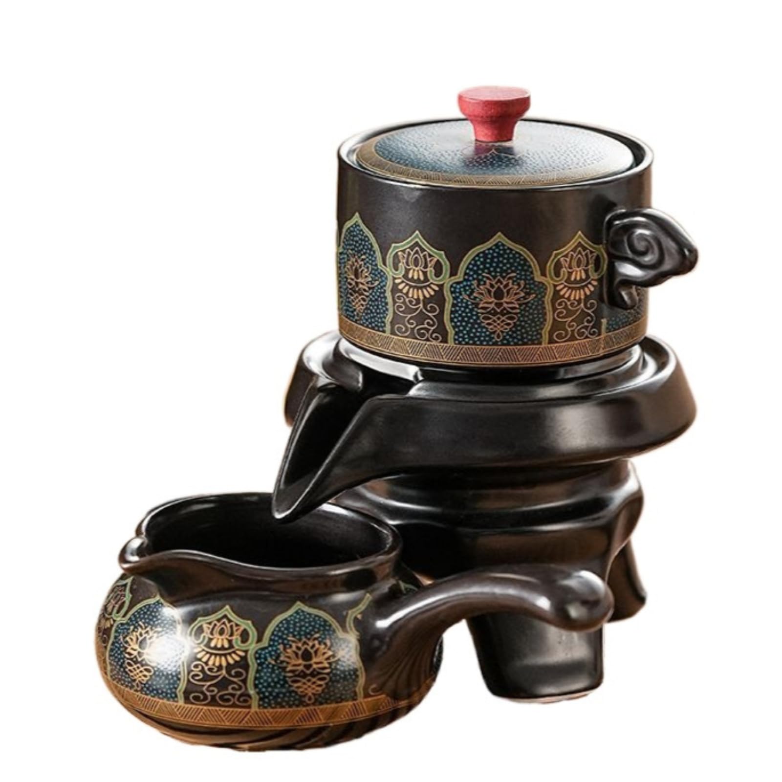 3 szt. retro ceramiczny półautomatyczny zestaw do herbaty, 200 ml 200 ml, domowy salon zaparzacz do herbaty kungfu