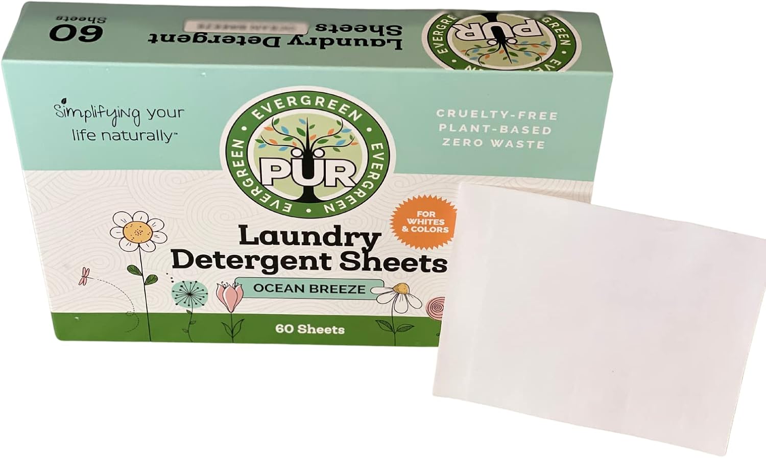 Laundry Detergent Sheets - Made in Sweden - Plant Based - Vegan - Up to 120 Loads - Zero Waste - Compostable - No Plastic (Ocean Breeze)