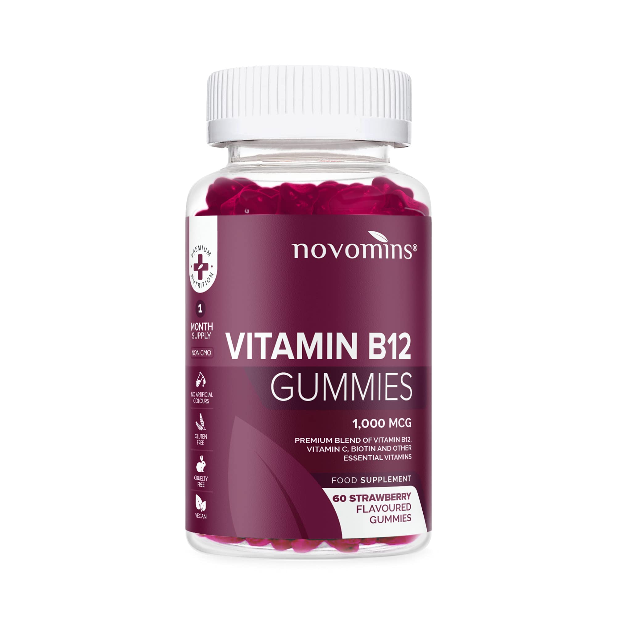 Vitamin B12 Gummies Vegan High Strength 1 Month Supply Vitamin
