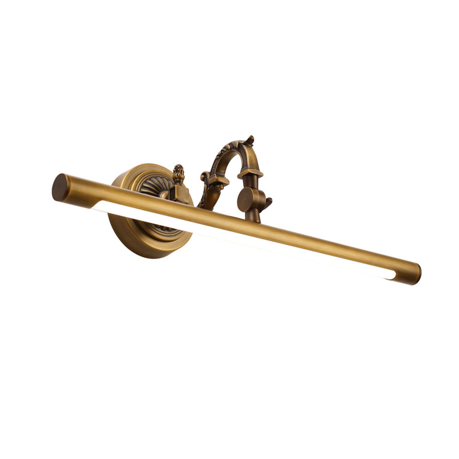 LED-Spiegelleuchte für Bad, LED-Retro-Bildbeleuchtung Messing Wandspiegel Frontlampe, IP44 wasserdicht Make-up-Licht für Spiegel Schminktisch, 180° einstellbar, 4000K, 7W, 35 cm, 630 lm Dekoration