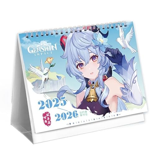 原神 卓上カレンダー 甘雨 2025-2026 カレンダー ゲーム かんう グッズ スケジュール オシャレ かわいい 萌 プレゼント オフィス用品 卒業 記念品 置物 クリスマス 新年 お正月