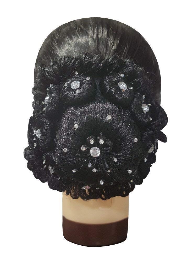 NT TradersArtificial Hair Juda For Women Wedding Hair Accessories Juda Bun For Girls Bridal Hair, 25 Gram, Black, Pack of 1