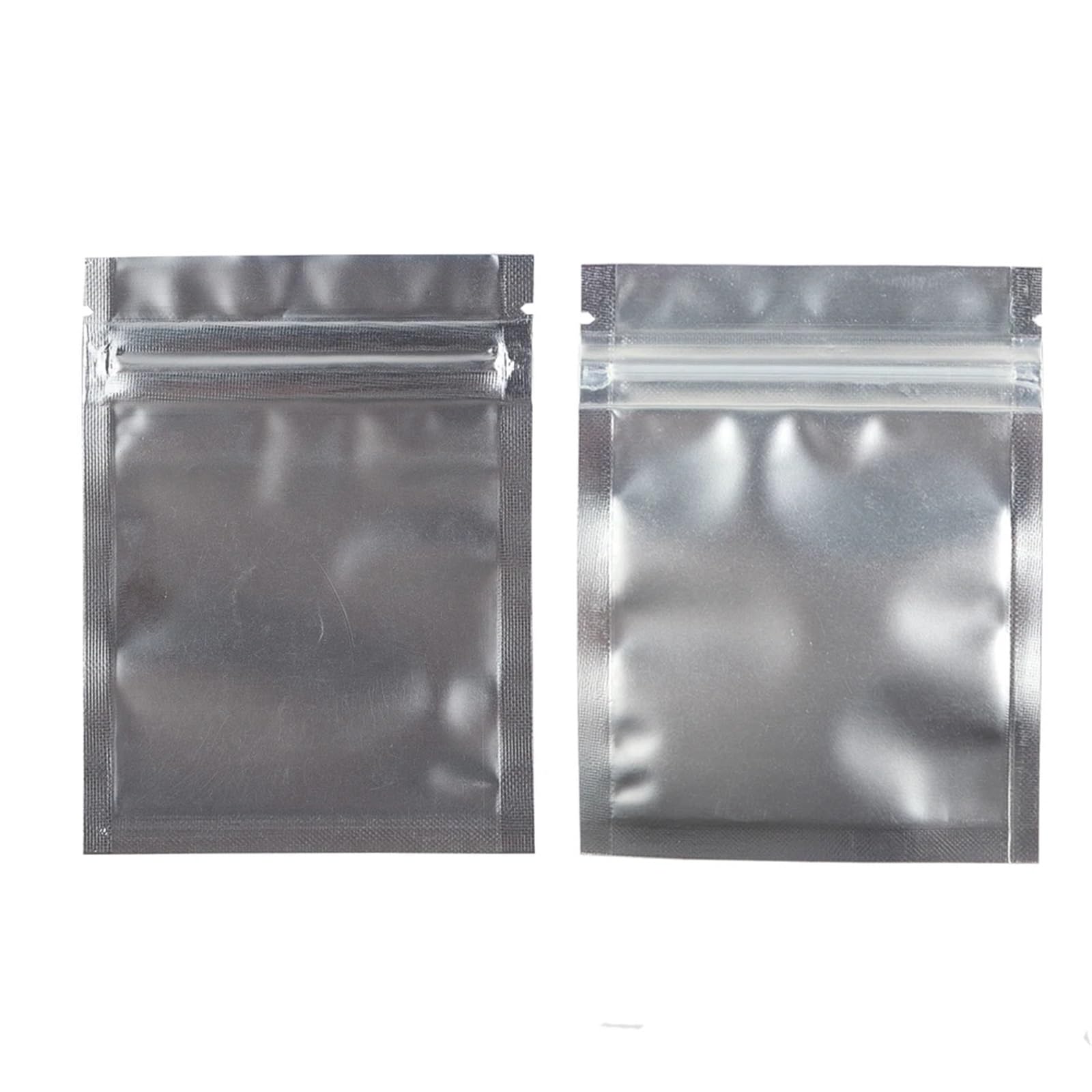 Sacs en Plastique scellés, Lot de 100 sachets Rangement Plats et translucides à Fermeture éclair, en Aluminium Transparent, avec(Light Grey,10x15cm (4x6in))