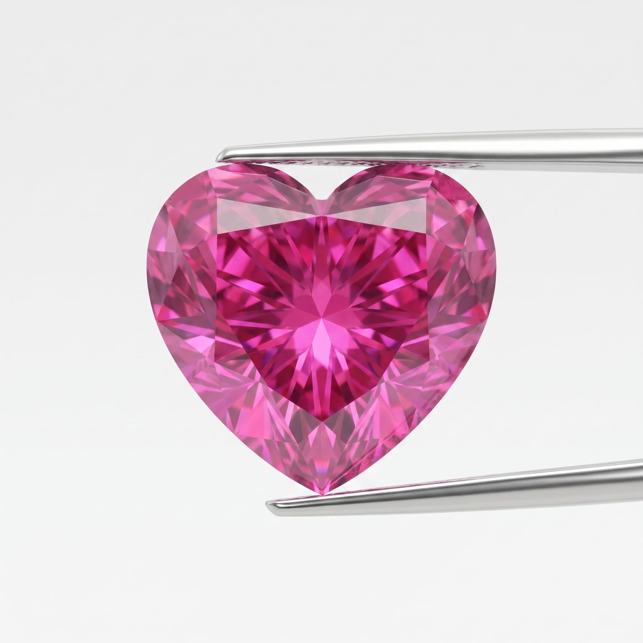 5 mm / 1 ct wyhodowany w laboratorium różowy szafir szlif serce z certyfikatem