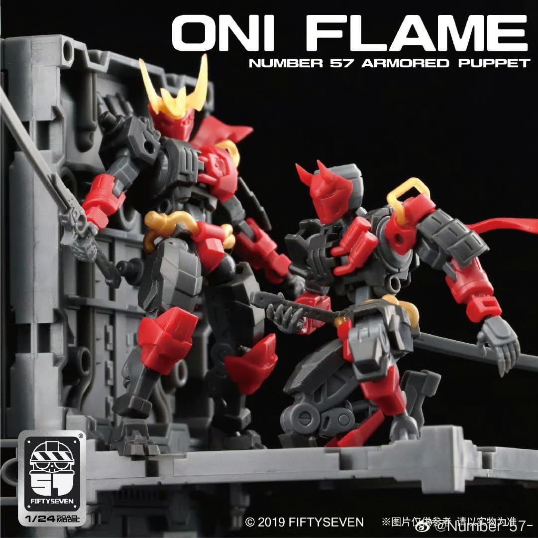 Toyverse MoRise Hobby 1/24, Figura Model Kit, FIFTYSEVEN No.57 Armored Puppet ONI Flame, Movable Joints Character Model - Image 4