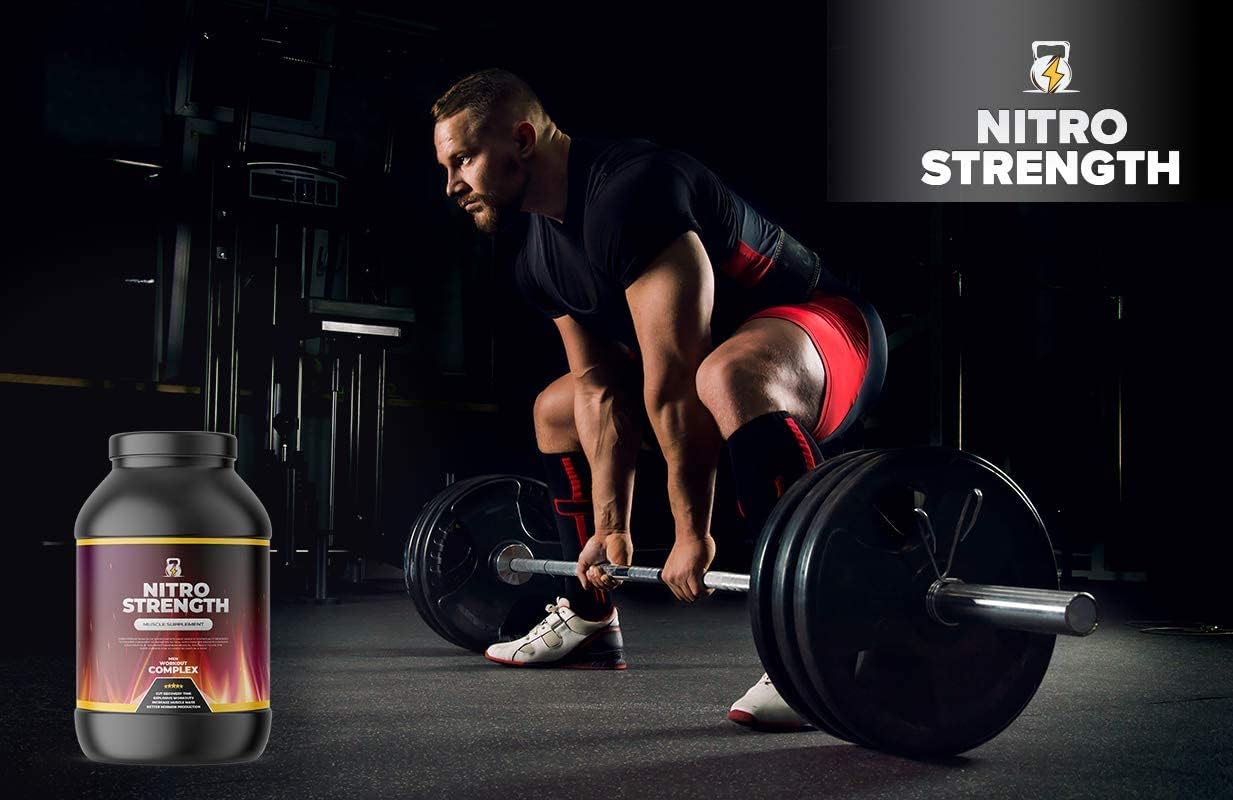 Nitro Strength Muscle Supplement, Nitro Strength Pills for Men Workout Complex 90 Caps