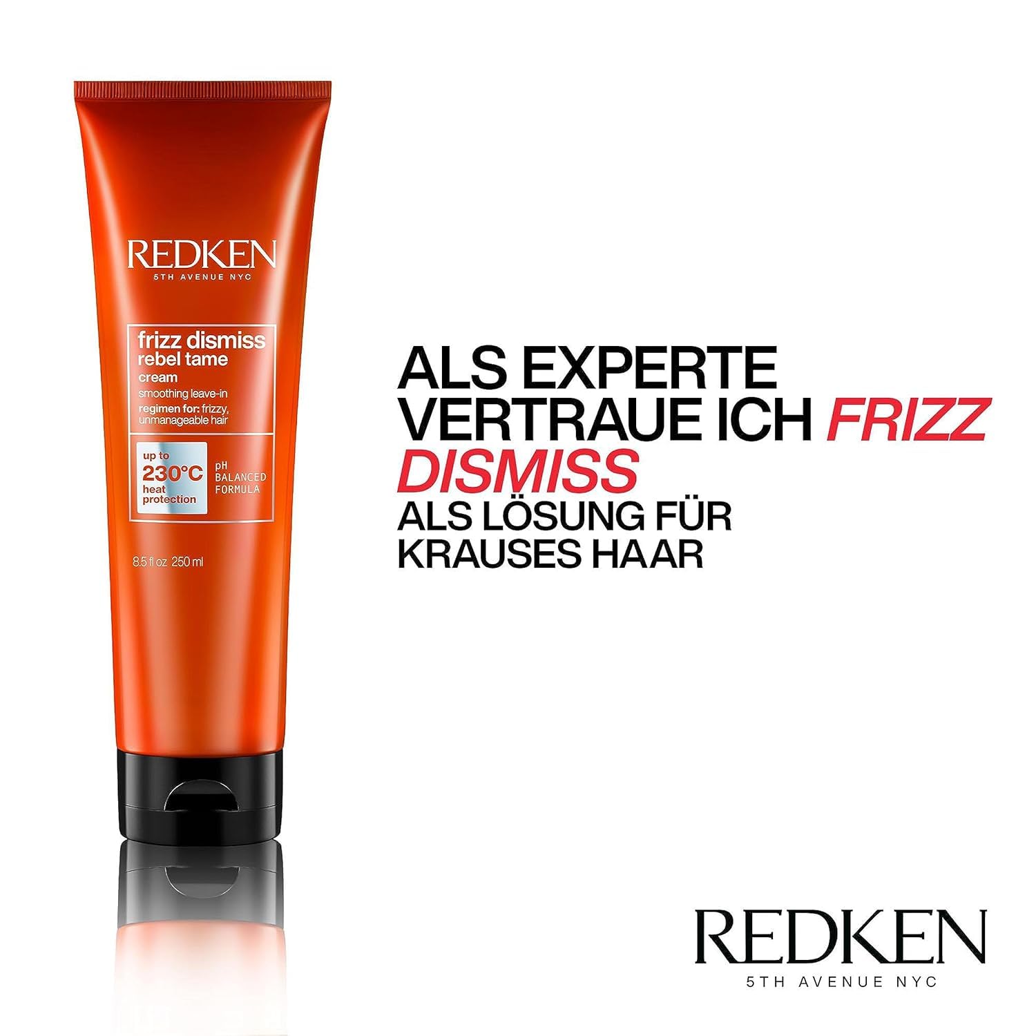 Redken Haarlotion mit Anti-Frizz-Effekt für widerspenstiges Haar, Mit Babassu-Öl und Smoothing Komplex, Frizz Dismiss Rebel Tame, 1 x 250 ml