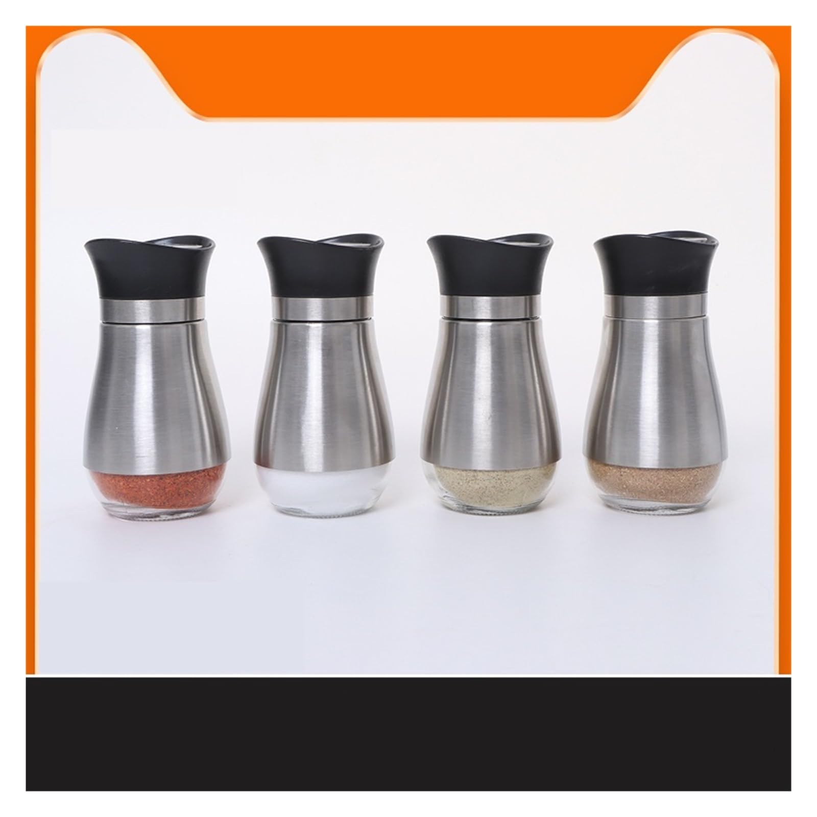 6pcs Stainless Steel Seasoning Bottle Pour Sucre