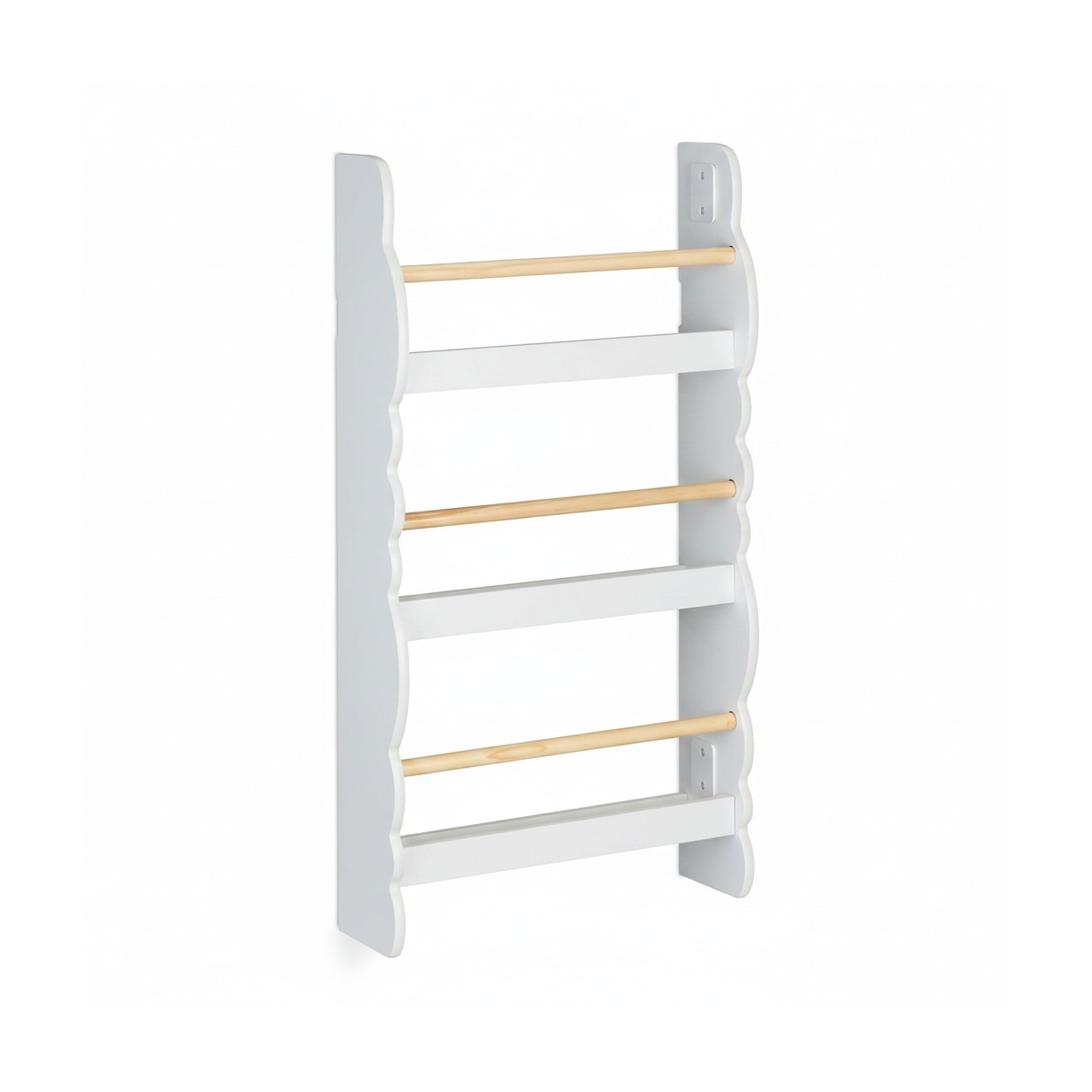 Relaxdays Rangement pour la Chambre de Votre Enfant, Montage Mural, H x L x P : 80 x 42,5 x 14 cm, Blanc et Nature
