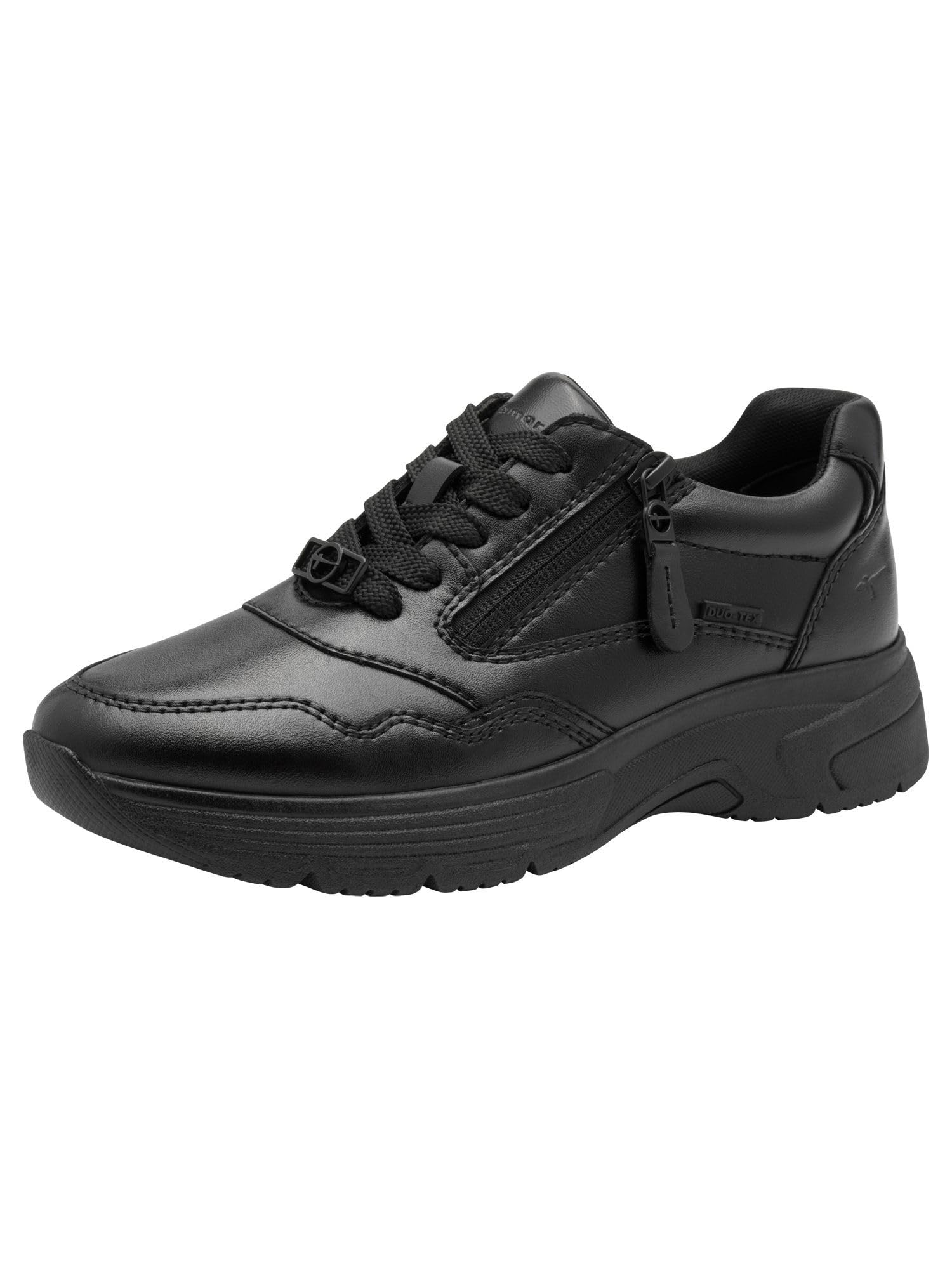 Tamaris Comfort Women’s Flat Sneakers with Zip Water-Repellent, Black Nap Uni, 3,5 UK