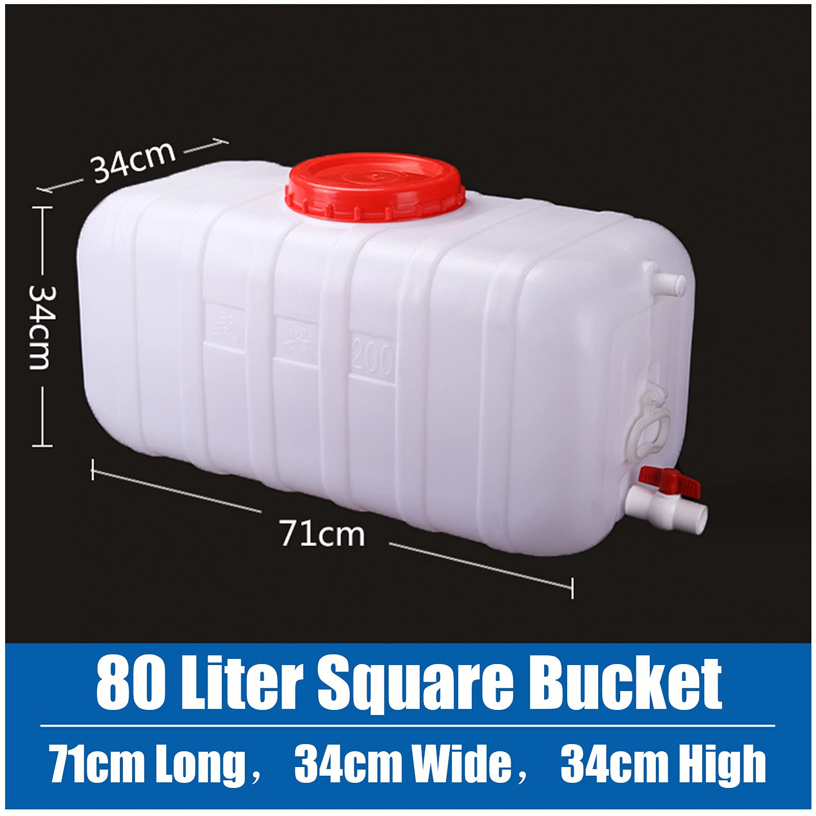 Bidon Agua 80 litros Dispensador De Agua Extra Grande Bidón De Agua con Grifo Depósito De Agua Contenedor De Agua Portátil Envase Agua Que Acampa Tanque De Almacenamiento Agua（Blanco）