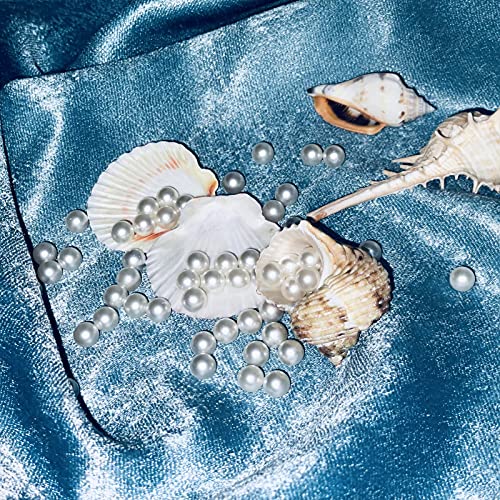 image for HAPY SHOP 1200 pcs Art Faux Pearls 8mm Ivory Polished Undrilled Art Fa