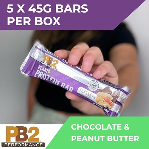 Miniatura 8 de PB2 Performance Barras de proteína de mantequilla de maní y chocolate, 0.51 onzas de proteína a base de plantas (caja de 5 barras)