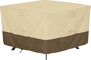 Classic Accessories Veranda Square Patio Table Cover-Durable and Water Resistant Patio Furniture Cover, Medium (55-566-011501-00)