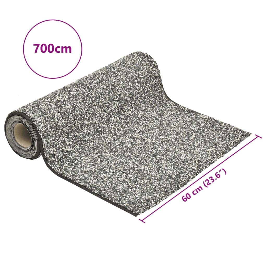 Pellicola di pietra grigia, 700 x 60 cm, per la progettazione di laghetti e ruscelli, resistente pellicola di ghiaia in polipropilene per il giardino